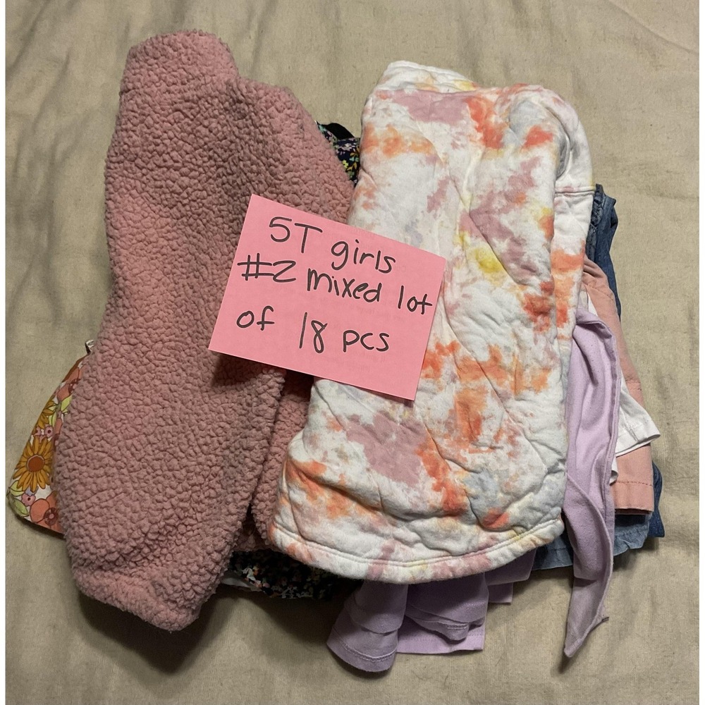 Lot Of 18 Girls 5T‎ Tops Shirts Dresses Shorts Old Navy Place Nautica Multicolor